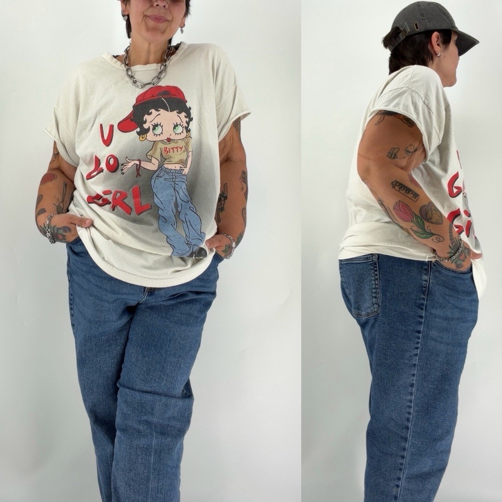 Vintage 1998 Betty Boop U Go Girl streetwear oversized tee sleep shirt womens 2X